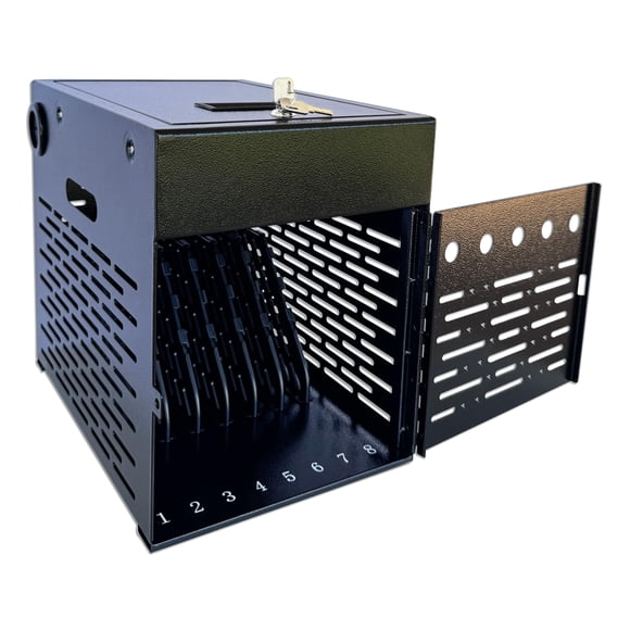 Estación de carga para tabletas Plugsharge, gabinete de acero con cerradura para 8 dispositivos