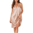 thumbnail image 2 of Hvogkswy Nightgowns for Women V Neck Sleeveless Wide Strap Knee Length Sleep Dress Loose Flowy Casual Vacations Lounge Nightwear, 2 of 5