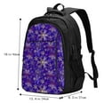 thumbnail image 5 of Cauagu blue purple Snowflake Print Travel Laptop with USB Charging Port,Extra Large Backpack College Backpack Business Work Bag Casual Daypack Perfert for Men Women, 5 of 7