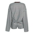 thumbnail image 6 of WAYUTE 2 Piece Sets for Women Casual Long Sleeve Striped Shorts Sets with Drawstring for Srping Fall Comfortable Soft Outfit, 6 of 7