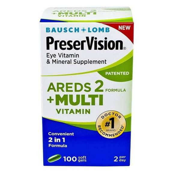 Bausch And Lomb Preservision Areds 2 Formula Plus Multivitamin Eye Soft Gels 100 Ea 2 Pack