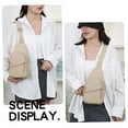 thumbnail image 5 of Sling Bag for Women Men, Trendy Crossbody Sling Bag with Adjustable Shoulder Straps, Small Sling Backpack, Multipurpose Outdoor Chest Bag for Travel Hiking Camping(Khaki), 5 of 5