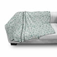 thumbnail image 2 of Flower Soft Flannel Fleece Throw Blanket, Pattern with Flower Stems Blooming Springtime Simple Design Art Print, Cozy Plush for Indoor and Outdoor Use, 70" x 90", Pale Blue Teal White, by Ambesonne, 2 of 5