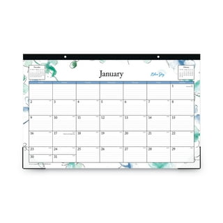 Modern Floral Sticky Note Desk Calendar / 16.25 inch x 11 inch Repositionable Fill-in Calendar / Large Undated Wall Calendar, Size: 16.25 x 11