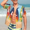 thumbnail image 5 of Lsque Hello Summer3 pattern Hawaiian Shirt for Men, Unisex Summer Beach Casual Short Sleeve Button Down Shirts-Large, 5 of 9