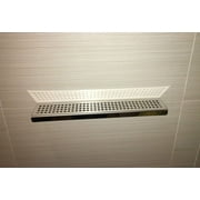 SereneDrains Stainless Steel Rectangle Rectangular Bathroom Shower Shelf - Square - 12" - Polished Chrome