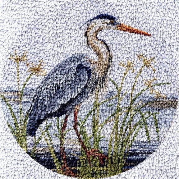 Bird Latch Hook Rug kits Color Printed Crochet Yarn Needlework DIY Hooking Latch Kit Carpet Embroidery Rug Cover Mat for Christmas Chair Cushion Floor Decoration 60x40cm(3)
