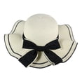thumbnail image 1 of 54-58 cm sombrero circunferencia sombrero femenino verano al aire libre playa grandes aleros protector solar sombrilla sombrero de paja pajarita plegable, 1 of 5