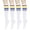 Rainbow White, variant on Knee High Socks for Women – 4 Pairs Solid & Striped Color Cotton Long Socks, Size 6-10