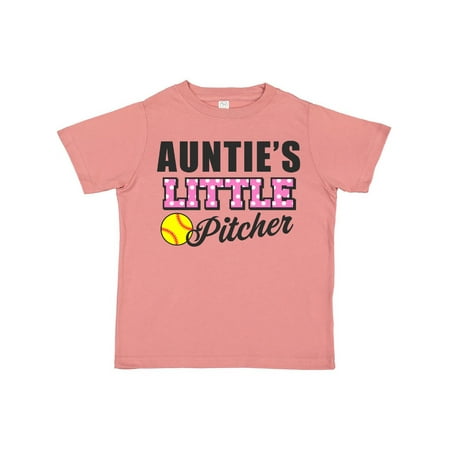 

Inktastic Aunties Little Pitcher Softball Gift Toddler Toddler Girl T-Shirt