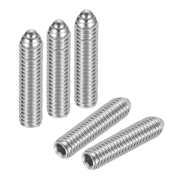 Ball Point Set Screws, M6 x 25mm 304 Stainless Steel Metric Spring Hex Socket Screw 15pack
