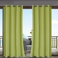 thumbnail image 6 of ZXNYH Linen Look Indoor/Outdoor Curtains, 105 x 95 Inch, Cream, Set of 2 Panels – Waterproof, Privacy, Sun Blocking Textured Grommet Curtains for Patio, Pergola, Porch, Deck, Lanai, and Cabana, 6 of 8