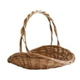 thumbnail image 3 of Cesta tejida, cesta pastoral, portátil, con asa, decoración rústica, cesta de flores, cesta de mimbre para picnic para viajes al parque 30cmx24cmx25cm, 3 of 8
