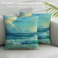 thumbnail image 3 of Orinice Palm Tree Waves Beach Graphic Decorative Pillow Cover for Home Couch 24x24in, 3 of 5