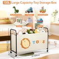thumbnail image 6 of GRANNY SAYS Kids Large 135L Toy Chest, 300D Oxford Cloth & Metal Toy Storage Organizer with Lockable Silent Wheels, Beige, 6 of 9
