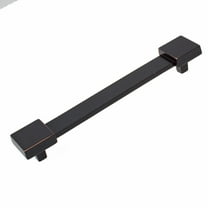 GlideRite 5 Inch Center Square Edge Pull Cabinet Hardware Handles, Oil Rubbed Bronze, Pack of 10