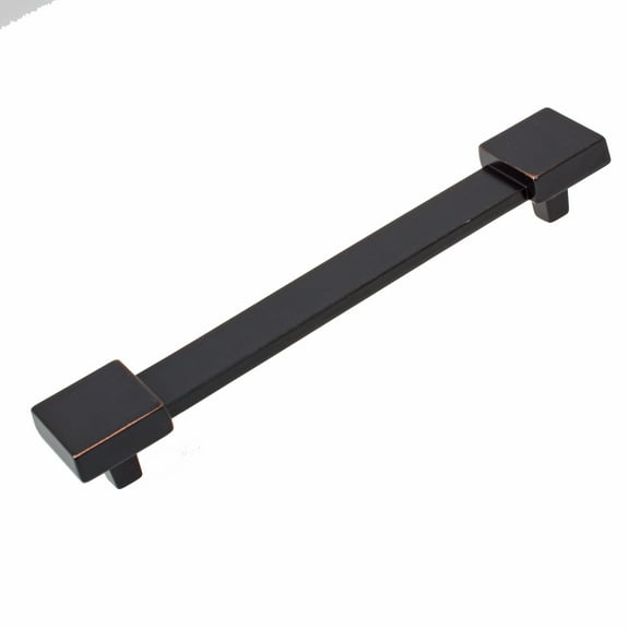 GlideRite 5 Inch Center Square Edge Pull Cabinet Hardware Handles, Oil Rubbed Bronze, Pack of 10