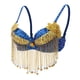 thumbnail image 1 of de Danza de Vientre con Lentejuelas Borlas Largas Ropa interior con Azul Hugo Sujetador para danza del vientre, 1 of 6