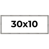 30x10 Frame Silver Grey Distressed Solid Wood Picture Frame | 0.75 Inch Moulding Width | Interior
