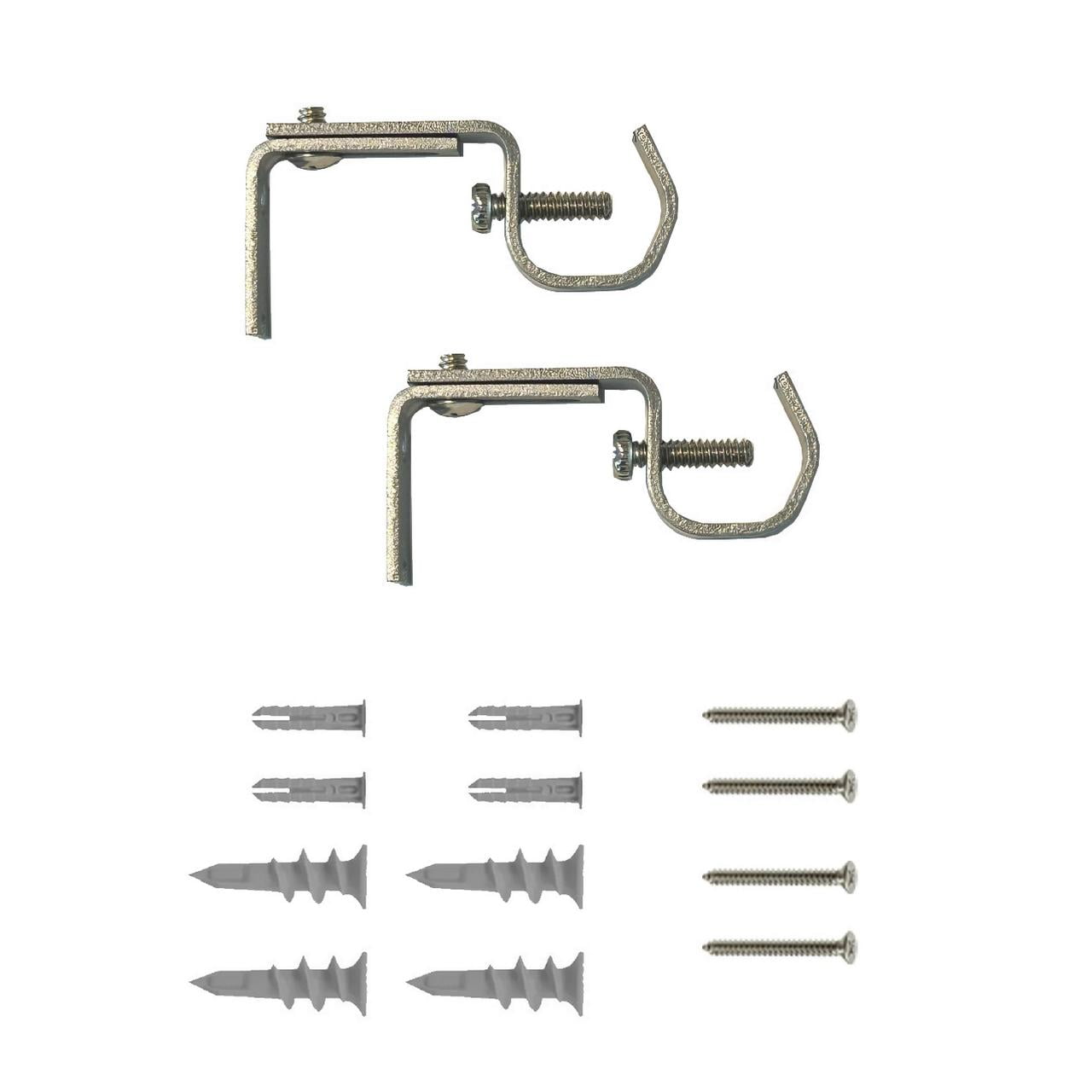 Mainstays Nickel 7/16"-3/4" Adjustable Curtain Rod Brackets, 2 Count