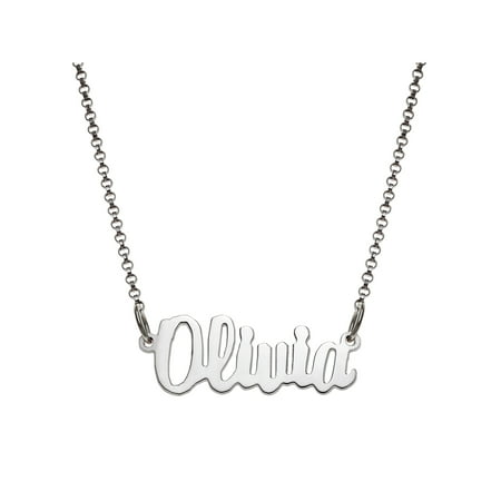 Sterling Silver Name Necklace - Personalized Sterling Silver Mini Name Necklace