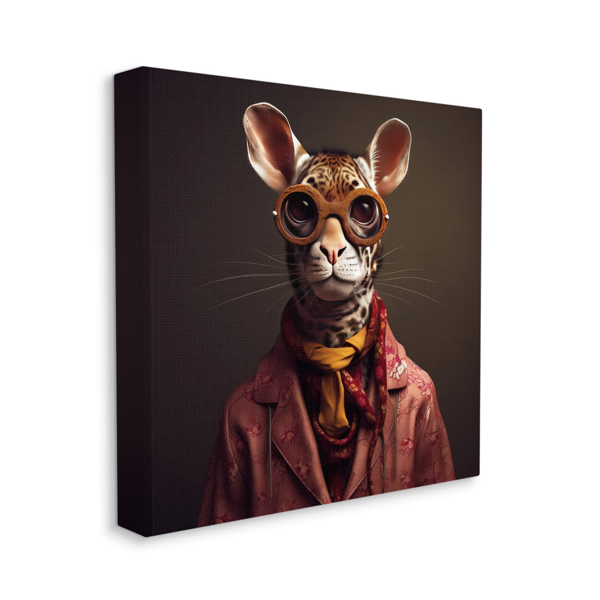 Stupell Industries Snazzy Wildlife Animal Fashion Animals & Insects Painting Gallery Wrapped Canvas Art Print Wall Art, 36 x 36