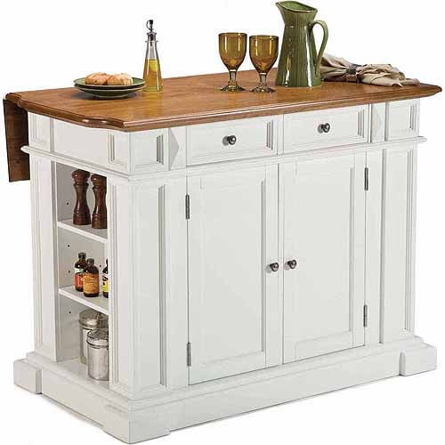 picture Walmart Kitchen Island With Drop Leaf kitchen island white and distressed oak finish