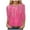 Hot Pink, variant on Womens T Shirts V Neck Summer 3/4 Sleeve Cotton Tops Tees Hot Pink,S