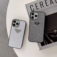 thumbnail image 2 of Férulas De Lujo De Purpurina Coloridas Funda De Teléfono Resistente Al Skid Para IPhone 11 Pro Max Classic Metallic Prada Logo Estilo Minimalista Para IP 12 13 14 Parachoques Cubierta, 2 of 4
