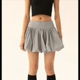 thumbnail image 4 of Minifalda Acampanada de Cintura Alta con Volantes para Mujer, Estilo Urbano Gris L, 4 of 8
