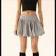 thumbnail image 4 of Minifalda Acampanada de Cintura Alta con Volantes para Mujer, Estilo Urbano Gris XL, 4 of 8