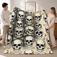 thumbnail image 3 of SPXUBZ Skull Pattern Throw Blanket 50x60 Inch, Gothic Style Soft Fleece Blanket, Decorative Cozy Blanket for Bedroom Sofa 80"x60", 3 of 5