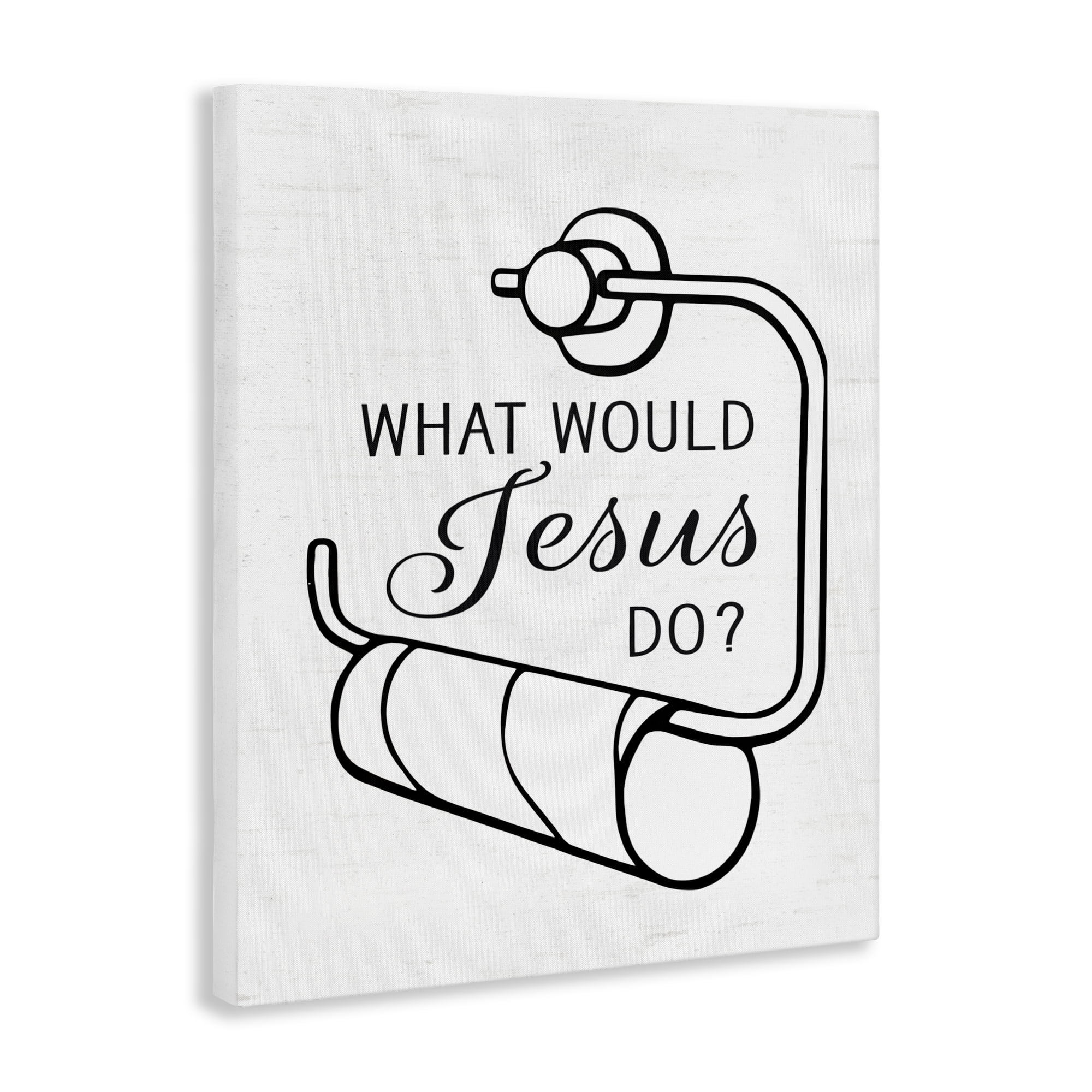 What Would Jesus Do Toilet Paper Canvas Wall Art, design by Lettered and Lined