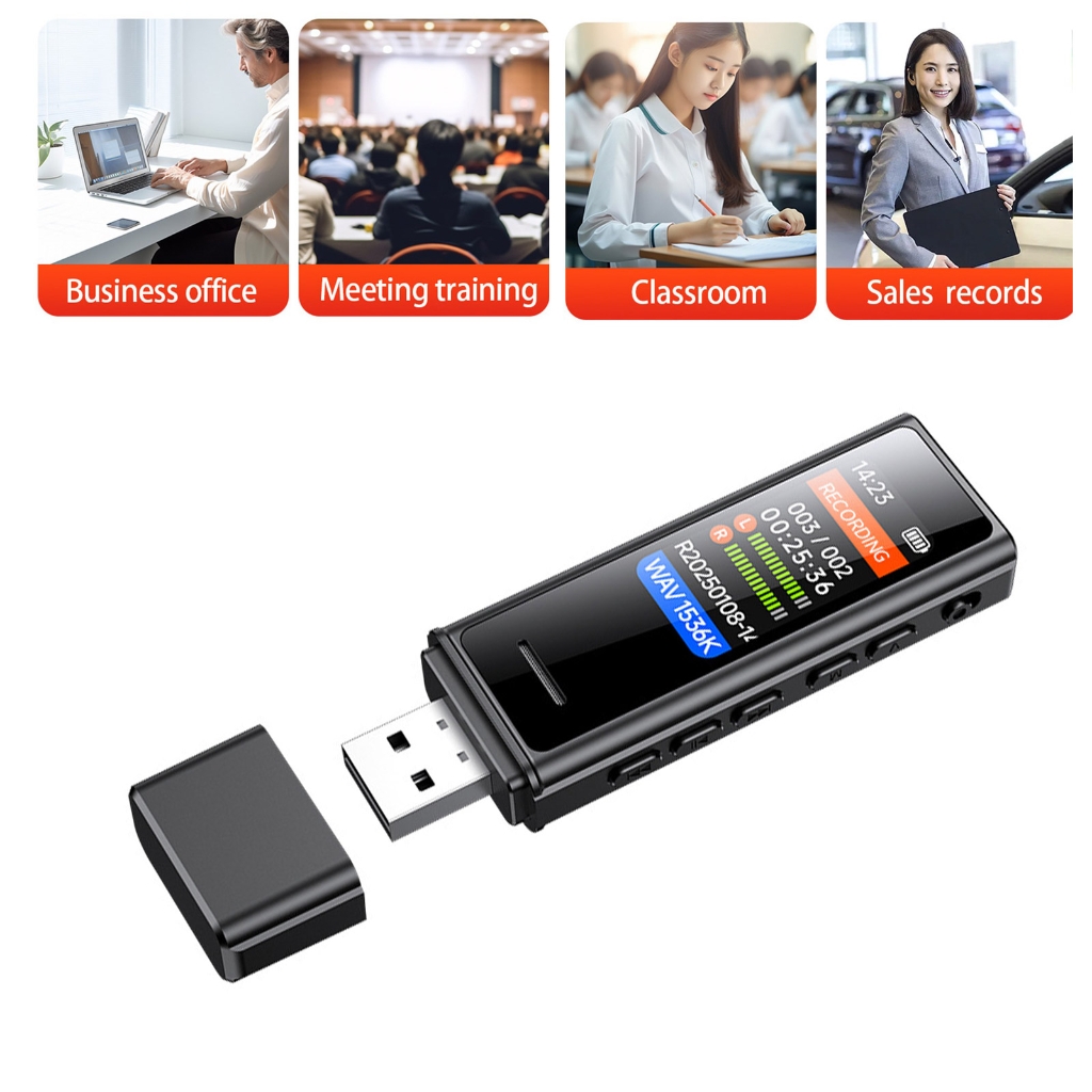 Zeiwohndc USB Pocket Voice Activated Recorder MP3 Music Player Noise Cancellation