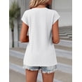 thumbnail image 4 of Zeagoo Flowy Tank Tops for Women Casual Eyelet Summmer Tops Cute Loose Fit V Neck Casual Cap Sleeve Shirts, 4 of 5