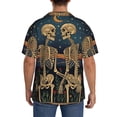 thumbnail image 3 of Kdxio Men's Hawaiian Shirt for Men Short Sleeve Shirt Romantic Skeletons Under Moon Summer Casual Holiday Beach Button Down T-Shirts, 3 of 5