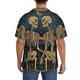 thumbnail image 3 of Fotbe Romantic Skeletons Under Moon Camisa Estampada de Manga Corta para Hombre, Casual de Verano, Estilo Playero, Sin Arrugas-4X-Large, 3 of 5