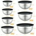 thumbnail image 3 of Mirdinner 7 Piece Mixing Bowls with Lids for Kitchen, Stainless Steel Mixing Bowls Set Great for Baking, Prepping, Cooking and Serving Food, Nesting Metal Mixing Bowls for Space Saving Storage, Black, 3 of 7