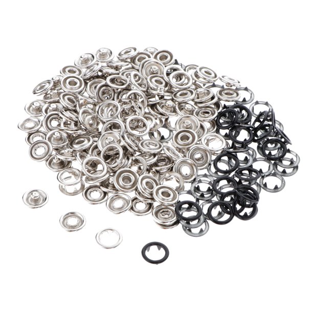 Kits de Botones a ón Sunnimix 50 Botones huecos 5 Hebilla de Costura de Manualidades Negro