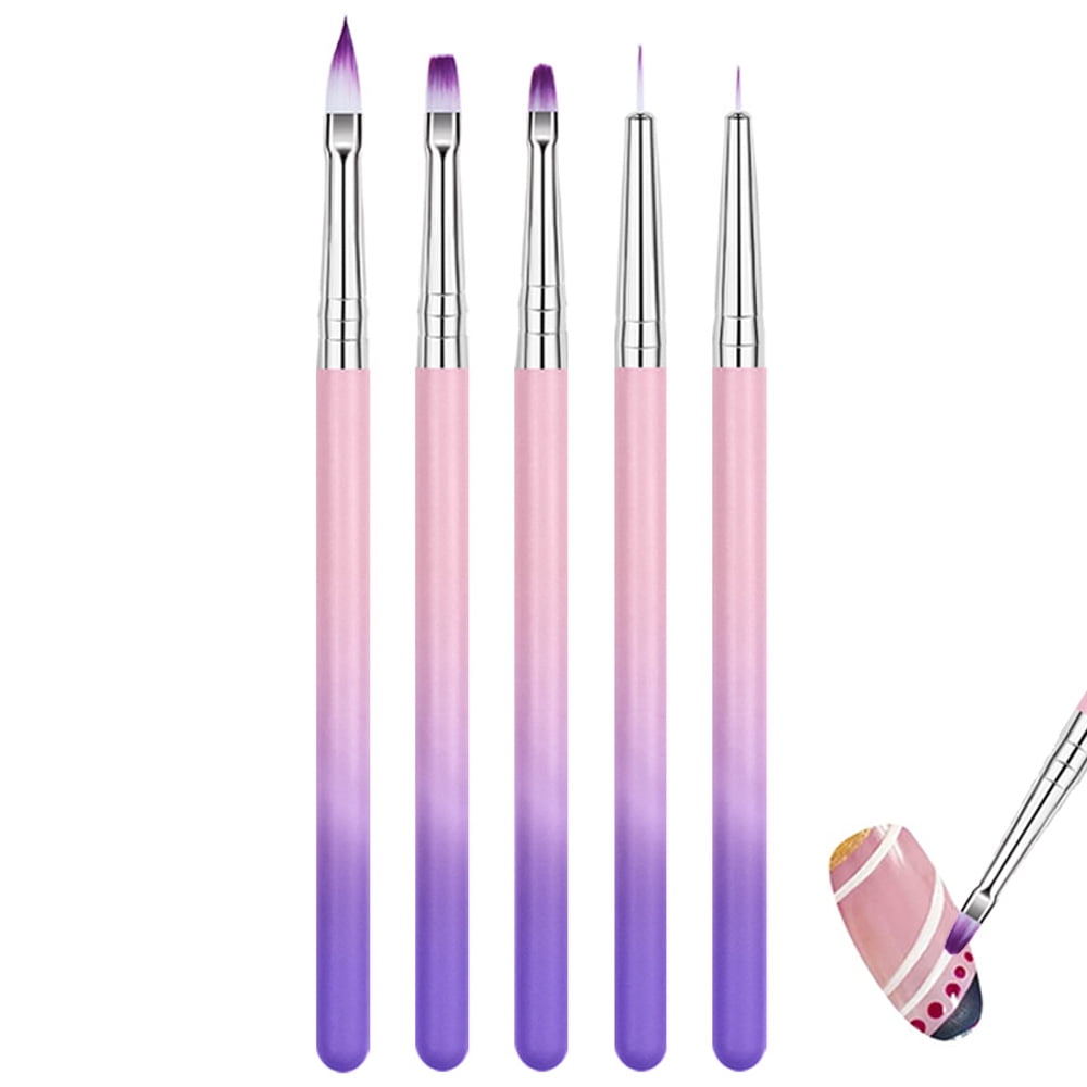 5pieces Wood Nail Brush, Ombre Pen for Gel Nail Gradient Brush Nail