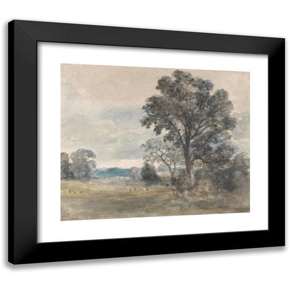 John Constable 14x12 Black Modern Framed Museum Art Print Titled - Landscape at East Bergholt