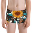 thumbnail image 5 of Yiaed Vintage Sunflowes Print Boys' Boxer Briefs Cotton Casual Stretch Comfort Boys Boxers - Kids Boxer Briefs Underwear for Boys (6-18)-X-Large, 5 of 5