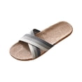 thumbnail image 2 of Home Slippers Indoor Slippers Open Toe Slippers for Women Linen Shoes Women House Slipper Men Summer Slippers Home Couple Indoor Slippers Linen Daily Slippers Men Slippers Gray 10.5, 2 of 5