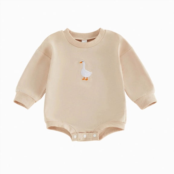 Aayomet Infant Long Sleeve Bubble Romper Baby Boy Fall Winter Outfits Newborn Waffle Knit Embroidery Bodysuit Clothes