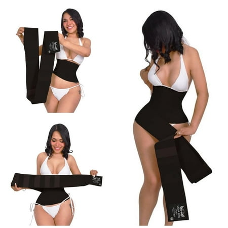 

MODA KING PERU Invisible Tape Hourglass Wrap Bandage Adjust your Waist Trainer Wraps Belly Body Shaper Compression Wrap Gym Accessories Black