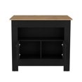 thumbnail image 4 of Nmkwnr 35" H Kitchen Island with 2 Doors and 3 Open Shelves, Perfect for Living Room, Dining Room, Kitchen, Black+Brown, 4 of 7