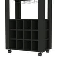thumbnail image 3 of Black Coffee Cart with 12 Bottle Racks and Open Shelf - Accessible Display in Home, 3 of 5