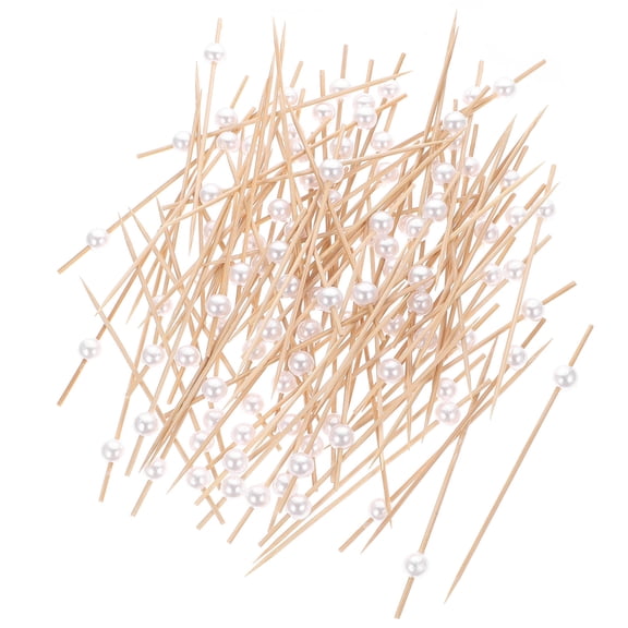 WHAMVOX Bamboo and Acrylic Cocktail Picks for Fruit Appetizers and Sandwiches Multi Color 100pcs