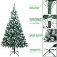 thumbnail image 5 of Artificial Christmas Tree, Seizeen 7FT Green Xmas Tree W/Spotted White for Christmas, DIY Decoration Full Tree Quick Assembly W/ Metal Stand 850 PVC Branch Tips for Indoor Home, 5 of 9