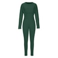 thumbnail image 5 of Hueook 2 Piece Lounge Set Women Women's Solid Color Fashionable Sports Breathable Casual Waist Top Sweatshirt And Pants Set Suits Army Green M, 5 of 5